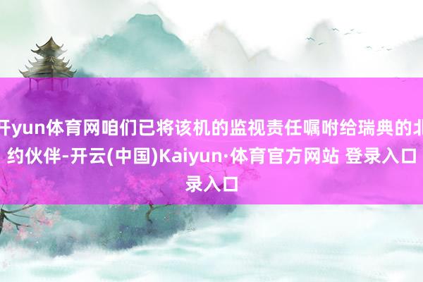 开yun体育网咱们已将该机的监视责任嘱咐给瑞典的北约伙伴-开云(中国)Kaiyun·体育官方网站 登录入口